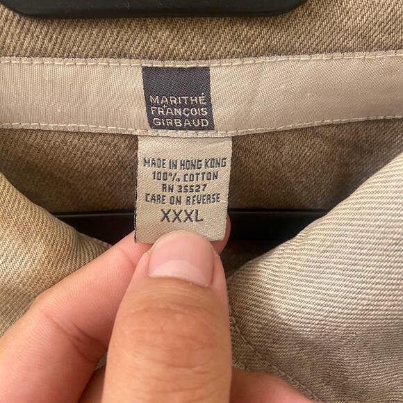 Marithe + Francois Girbaud Y2K Vintage Cafe Brown Denim Button Jacket Size 3XL - Picture 8 of 9
